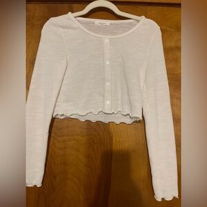 Aphrodite Cream Button-Down Cropped Top
